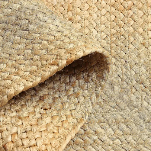 Miniatura 6 de RedEarth · Alfombra rectangular - 2'x3' de yute natural trenzada con respaldo antideslizante - Alfombra boho tejida a mano para dormitorio, cocina