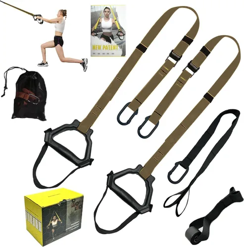 Miniatura 7 de Correas de entrenamiento de resistencia de peso corporal, kit completo de entrenamiento de gimnasio en casa para entrenamiento de cuerpo completo
