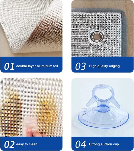 Miniatura 6 de Película opaca reflectante de privacidad para ventana, lámina de aluminio, película aislante no adhesiva, impermeable, resistente a los arañazos