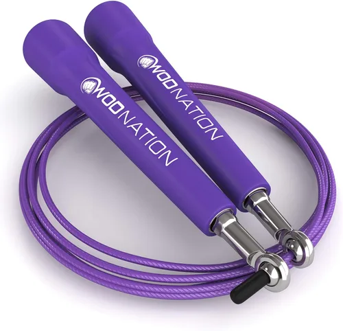 Miniatura 2 de WOD Nation Cuerda de saltar de velocidad ajustable para hombres, mujeres y niños - Cuerda de saltar de fitness ultrarrápida perfecta para boxeo