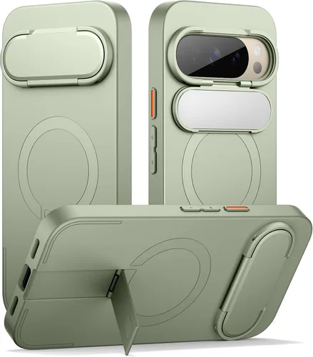 Miniatura 9 de SURITCH Funda para teléfono Google Pixel 9 Pro XL, compatible con MagSafe, funda protectora con cubierta de cámara y soporte de metal ajustable