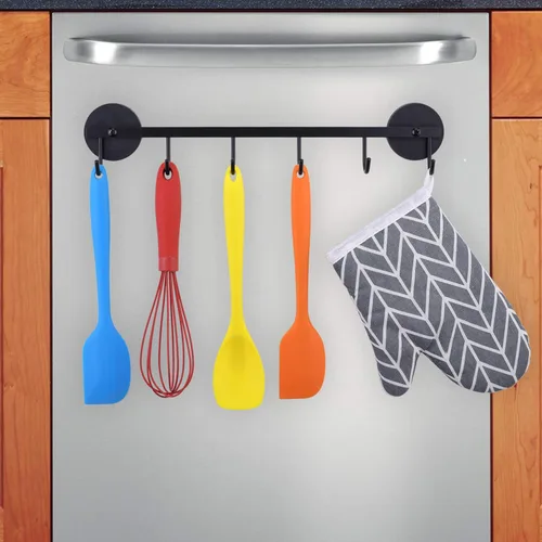 Soporte magnético para utensilios de 6 ganchos, organizador de herramientas para refrigerador, gabinete de metal, estufa de metal, parrilla, barbacoa