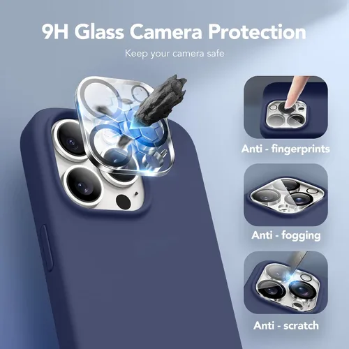 Miniatura 968 de GONEZ Funda de silicona para iPhone 15 Pro Max, compatible con Magsafe, protector de cámara + protector de pantalla, forro de microfibra suave