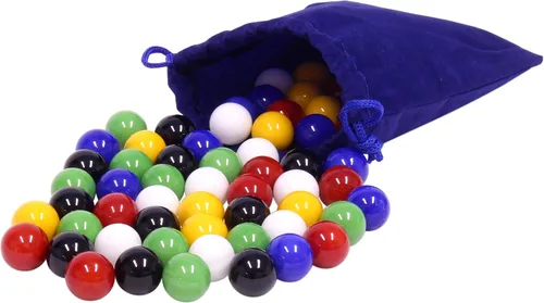 Miniatura 4 de Bolsa de 60 canicas de vidrio para damas chinas, 5/8" (16mm) de diámetro