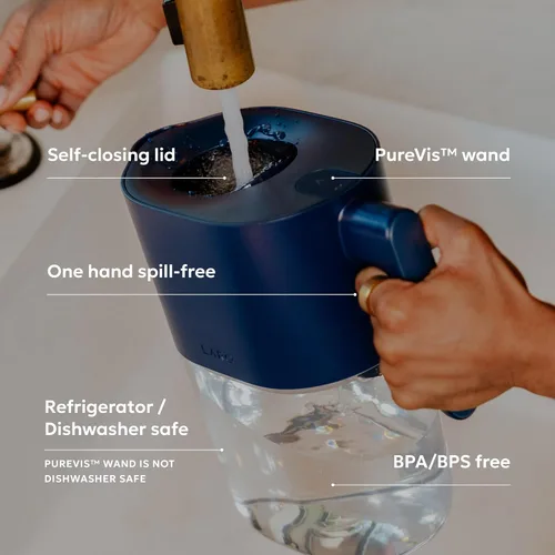 Miniatura 3 de LARQ PureVis - Jarra de agua 3 en 1, purificador, filtro y seguimiento, jarra purificadora de agua de 8 tazas con filtro avanzado para agua limpia