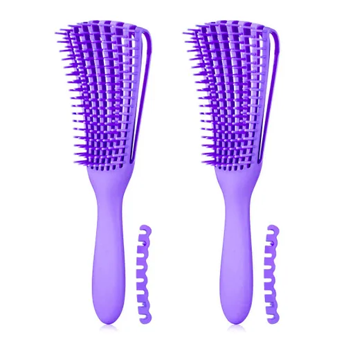 Miniatura 30 de Cepillo para el cabello, cepillo desenredante para cabello afroamericano/africano texturizado 3a a 4c rizado