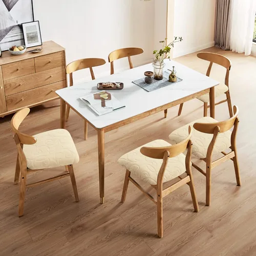 Miniatura 3 de Genina Fundas de asiento impermeables para sillas de comedor, paquete de 4 fundas de asiento elásticas para comedor, fundas protectoras para sillas