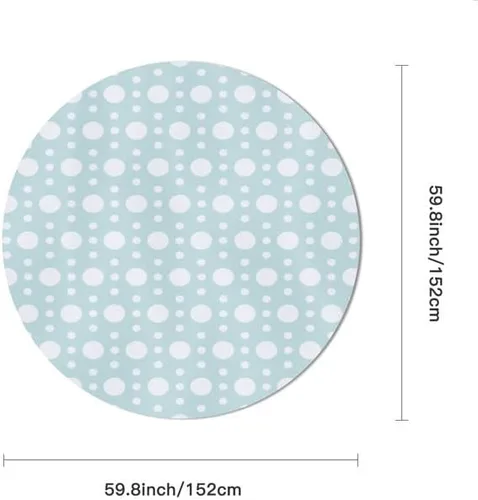 Miniatura 2 de Minimalist Green Round Tablecloth White Dots Table Cloth Decor Washable Table Cover with Wrinkle Resistant for Home Kitchen Dining Room Picnic