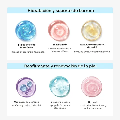 Miniatura 5 de MAREE Hidratante facial – Crema facial reafirmante y elevadora para mujeres con colágeno, retinol y ácido hialurónico – Día y noche