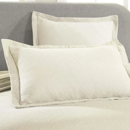 Miniatura 4 de Colcha Superior 100% algodón con diseño de tejido de canasta y fundas de almohada, ropa de cama de alta calidad de algodón matelasse jacquard