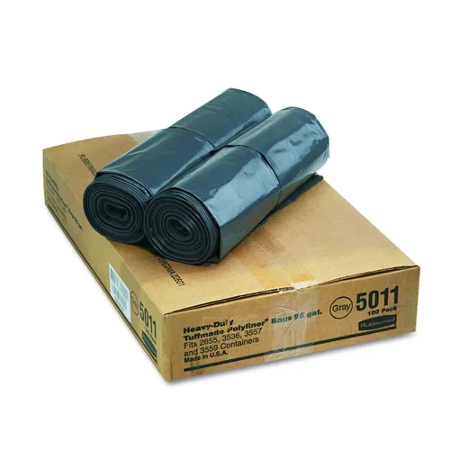 Miniatura 2 de Rubbermaid Commercial Products Bolsa de basura de 55 galones, 100 unidades, color gris, compatible con contenedores ventilados de 55 galones BRUTE