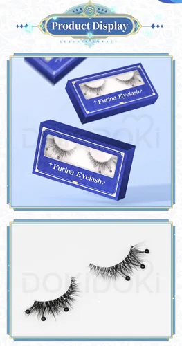 Miniatura 2 de KIRA KIRA Pestañas Furina Genshin Impact Cosplay Focalors Pestañas postizas negras con diamantes de imitación Doki Furina Fontaine Pestañas Cosplay