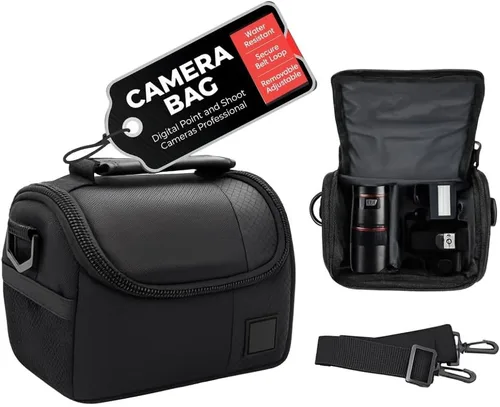 Miniatura 2 de Pequeña bolsa acolchada para cámara con correa para el hombro - Estuche compacto para cámara DSLR y sin espejo, funda protectora ligera cruzada