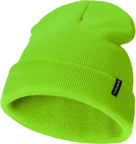 Miniatura 40 de Gorros de lana para mujeres y hombres, unisex, de punto suave, con puños, diseño de calavera, elástico, color sólido, sombreros de invierno