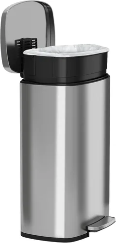 Miniatura 7 de iTouchless SoftStep - Bote de basura de acero inoxidable, 13.2 galones, sistema de filtro de olores, pedal y tapa con cierre silencioso y fino
