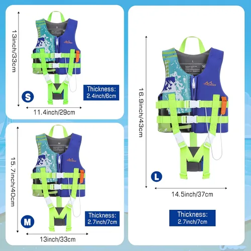 Miniatura 5 de MoKo Swimming Vest for Kids 20-30-50-77 lbs, Children Swim Vests Water Activity Equipment Cute Pattern Watersports Swimming Device for Toddlers Boys