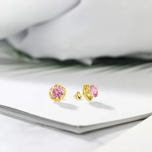 Miniatura 413 de Gem Stone King Aretes de plata de ley 925 de 0.236 in con piedra natal redonda para mujer