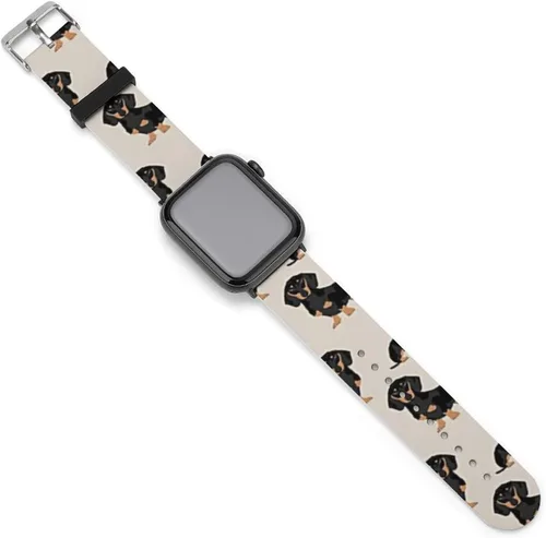Miniatura 30 de Correa de reloj de silicona suave compatible con Apple Watch para hombres/unisex/jóvenes compatible con Iwatch Series 5/4/3/2/1, Happy Camper