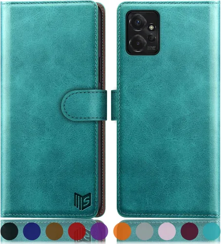 Miniatura 8 de SUANPOT Funda tipo cartera para Motorola (Moto G Power 2023) 【Bloqueo RFID】 Soporte para tarjetas de crédito, funda de piel sintética con tapa