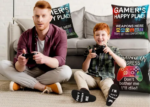Miniatura 5 de Regalos de jugador OCCdesign para adolescentes y hombres, decoración para habitación de juegos, juego de funda de almohada para jugador y calcetines