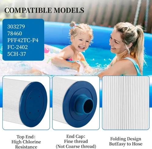 Miniatura 5 de Filtro de spa de repuesto para Watkins 303279 Filbur FC-2402, cartucho de filtro de bañera de hidromasaje 5CH-37 PFF42TC-P4 78460 compatible