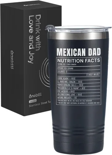 Miniatura 9 de Onebttl Regalo para papá, vaso de acero inoxidable con tapa, 20 onzas, regalos para papá, día del padre, regalos para papá mexicano para Navidad