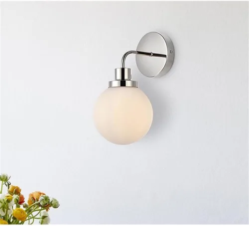 Miniatura 7 de Hanson - Aplique de baño de metal con 1 luz en níquel pulido y esmerilado