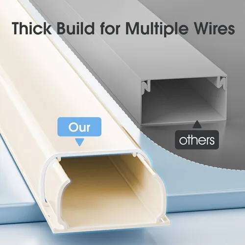 Miniatura 5 de Ocultador de cable grande – Ocultador de cable de 47 pulgadas para TV en la pared, ocultador de cables pintable, kit de organización de cables XL