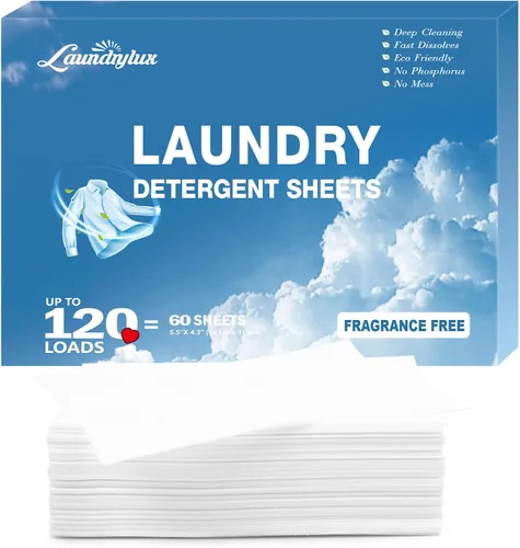 Hoja de detergente para ropa, tiras de lavado ecológicas e hipoalergénicas, ingredientes naturales, ultraconcentrado, listo para viajar, sin jarra