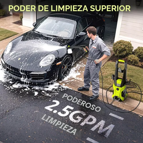 Miniatura 2 de Lavadora a presión, lavadora eléctrica portátil, 4 boquillas de conexión rápida mejoradas 2026, máquina de limpieza de alta presión para limpieza