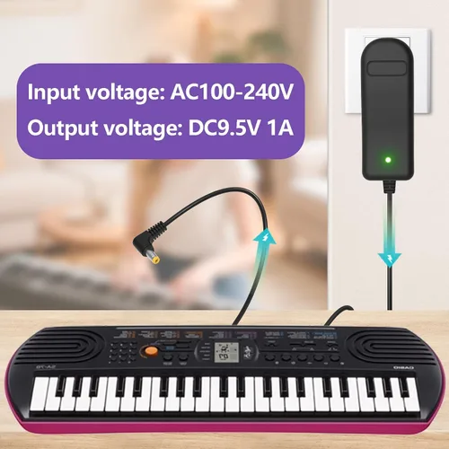 Miniatura 6 de Cargador de fuente de alimentación de 9.5 V para Casio ADE95100LU Casio Piano Keyboard SA76 SA77 SA46 CTK-2080 CTK-2550 CTK-3200 Reemplazo