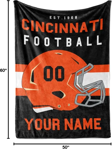 Miniatura 93 de Manta personalizada para fanáticos del fútbol americano – Se envía al día siguiente – Hecha en Estados Unidos – Manta de vellón personalizada