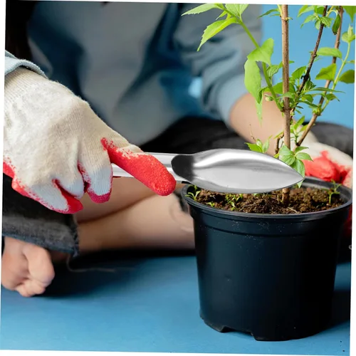 Miniatura 5 de Paleta de jardín de acero inoxidable, herramientas de mano ergonómicas para excavar y plantar plantas, palas de jardinería ligeras y portátiles
