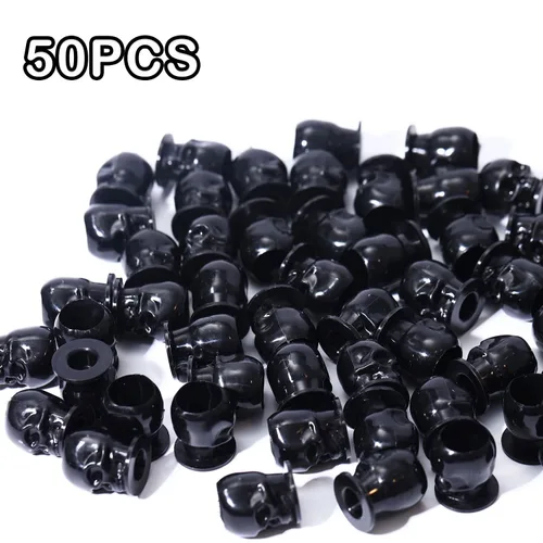 Miniatura 20 de Tapas de tinta de tatuaje, vasos desechables de tinta de tatuaje de calavera, 200 unidades, tapas de tinta de plástico para tatuajes, maquillaje