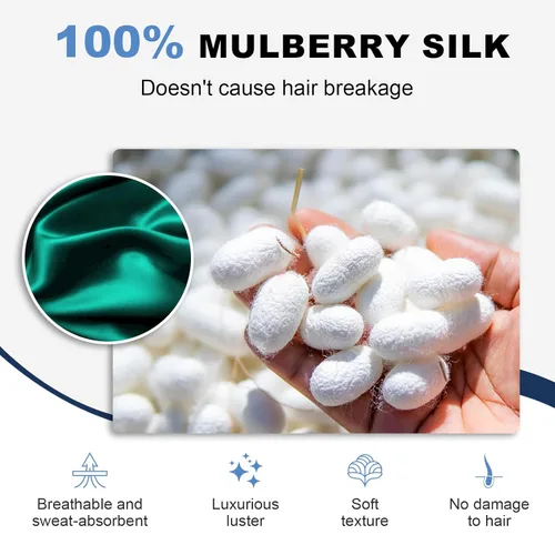 Miniatura 4 de 1 banda elástica con lazo de seda para el cabello, 100% morera pura 22 Momme, soporte para cola de caballo, elegante banda suave para el cuidado
