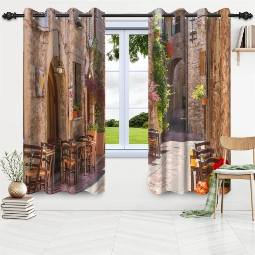 Miniatura 168 de Cortinas japonesas con pintura de tinta, monte Fuji, sol rojo, puesta de sol, hojas de bambú, cortinas de ventana para dormitorio, sala de estar