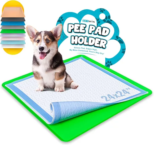 Miniatura 18 de TidyFriend - Bandeja para almohadillas de entrenamiento de 24 x 24 pulgadas, soporte de silicona para almohadillas de entrenamiento para cachorros