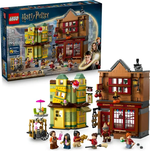 LEGO Harry Potter Suministros de Quidditch de Calidad y Heladería - Juguete para Niños - Set de Construcción del Callejón Diagon para Niños y Niñas