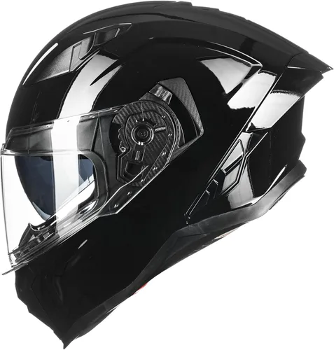 Miniatura 8 de Casco de motocicleta Auboa de cara completa para adultos, hombres y mujeres, con doble visera, Street Bike Racing, DOT, modelo MF565