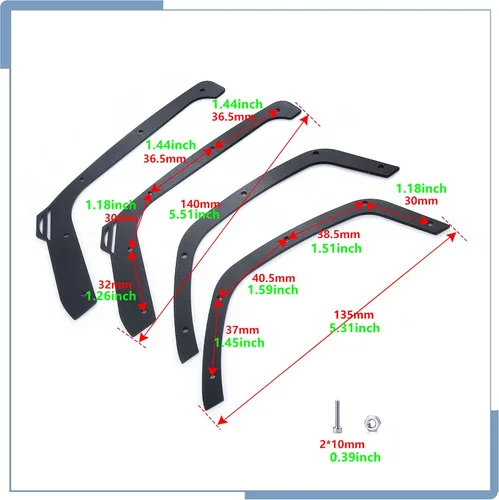 Miniatura 4 de Acero inoxidable RC Fender Flares Eliminar para 1/10 Escala RC Crawler Car SCX10 III Actualizaciones JLU AXI03007 Accesorios