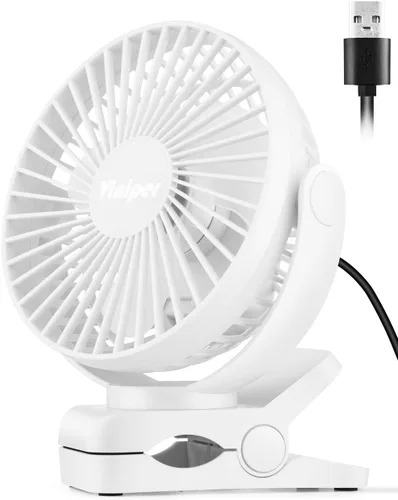 Viniper Ventilador USB de 6 pulgadas, ventilador de escritorio pequeño y portátil: rotación de 360°, ventilador de mesa de viento de 3 velocidades,