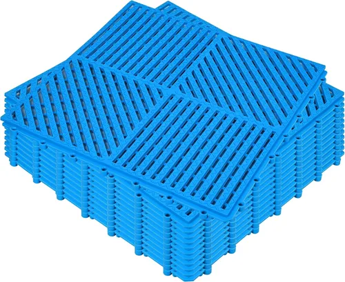 Miniatura 30 de ToLanbbt Cojín modular entrelazado 8P de 11.8 x 11.8 pulgadas, agujeros de drenaje de goma entrelazados antideslizantes para cubierta, ducha