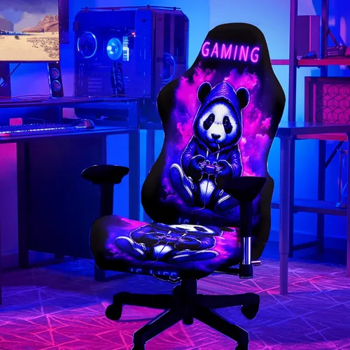 Miniatura 15 de Blacklight - Funda para silla de juegos, protector de silla de deportes electrónicos reactivo a los rayos UV con diseño de calavera de neón