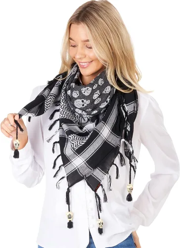 Miniatura 14 de LOVARZI Shemagh Cottons Arab Keffiyeh - Bufanda militar táctica para cabeza y cuello