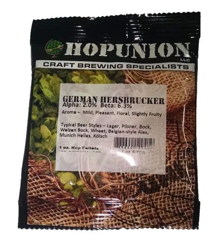 Miniatura 25 de HopUnion 2014A importó pellets de lúpulo para la fabricación de cerveza casera (melón alemán-casco), 1 oz