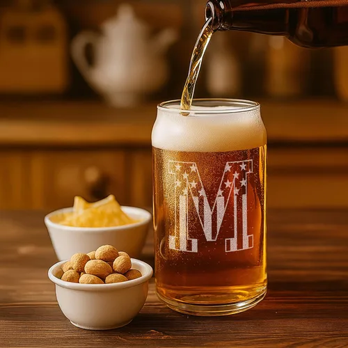 Miniatura 7 de Vasos de cerveza con monograma para hombres (A-Z) 16 oz - Regalos de cerveza para hombres hermano hijo papá vecino - Regalos únicos para él - Regalo
