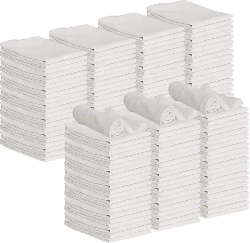 Miniatura 13 de GREEN LIFESTYLE Paquete de 150 toallas azules de 12 x 14 pulgadas, 100% algodón, superabsorbentes y duraderas para el automóvil, trapos reutilizables