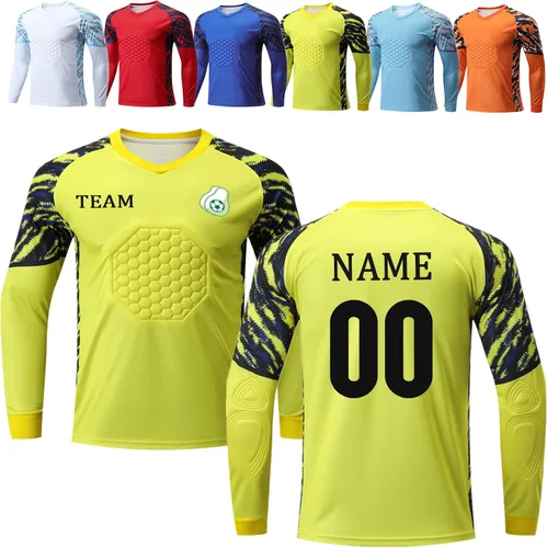 Camiseta de portero personalizada Camiseta de portero de entrenamiento de fútbol deportivo Casavisitante Jersey de portero de fútbol Nombre