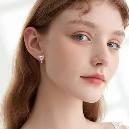Miniatura 5 de Axolotl - Aretes de tuerca para mujer, de plata de ley 925, hipoalergénicos, joyería de animales