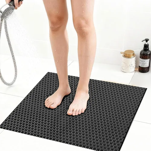 Miniatura 10 de Alfombrilla de ducha extra grande antideslizante, alfombrilla de baño de PVC de secado rápido y para bañera, diseño con agujeros de drenaje